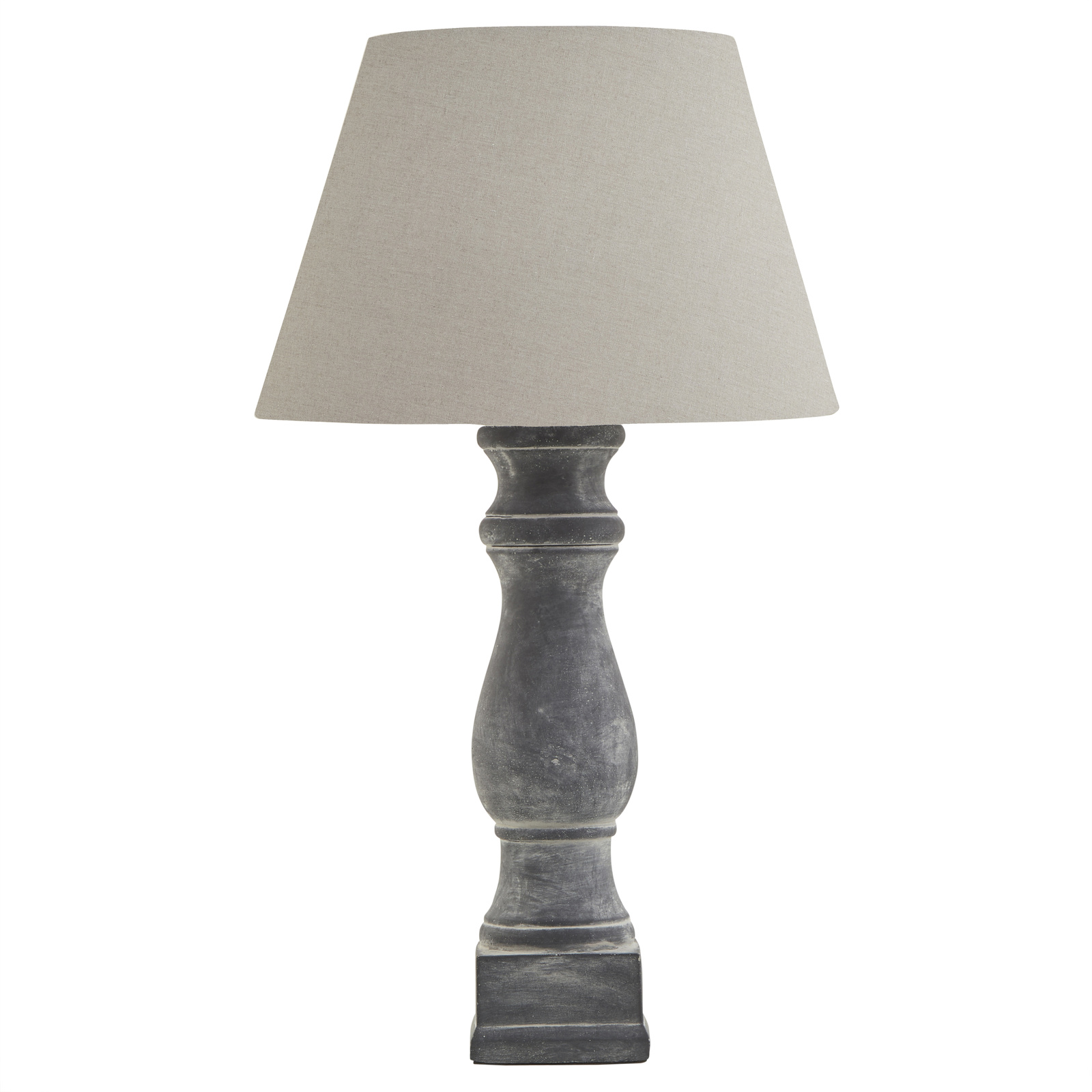 Amalfi Grey Candlestick Table Lamp With Linen Shade - Image 2