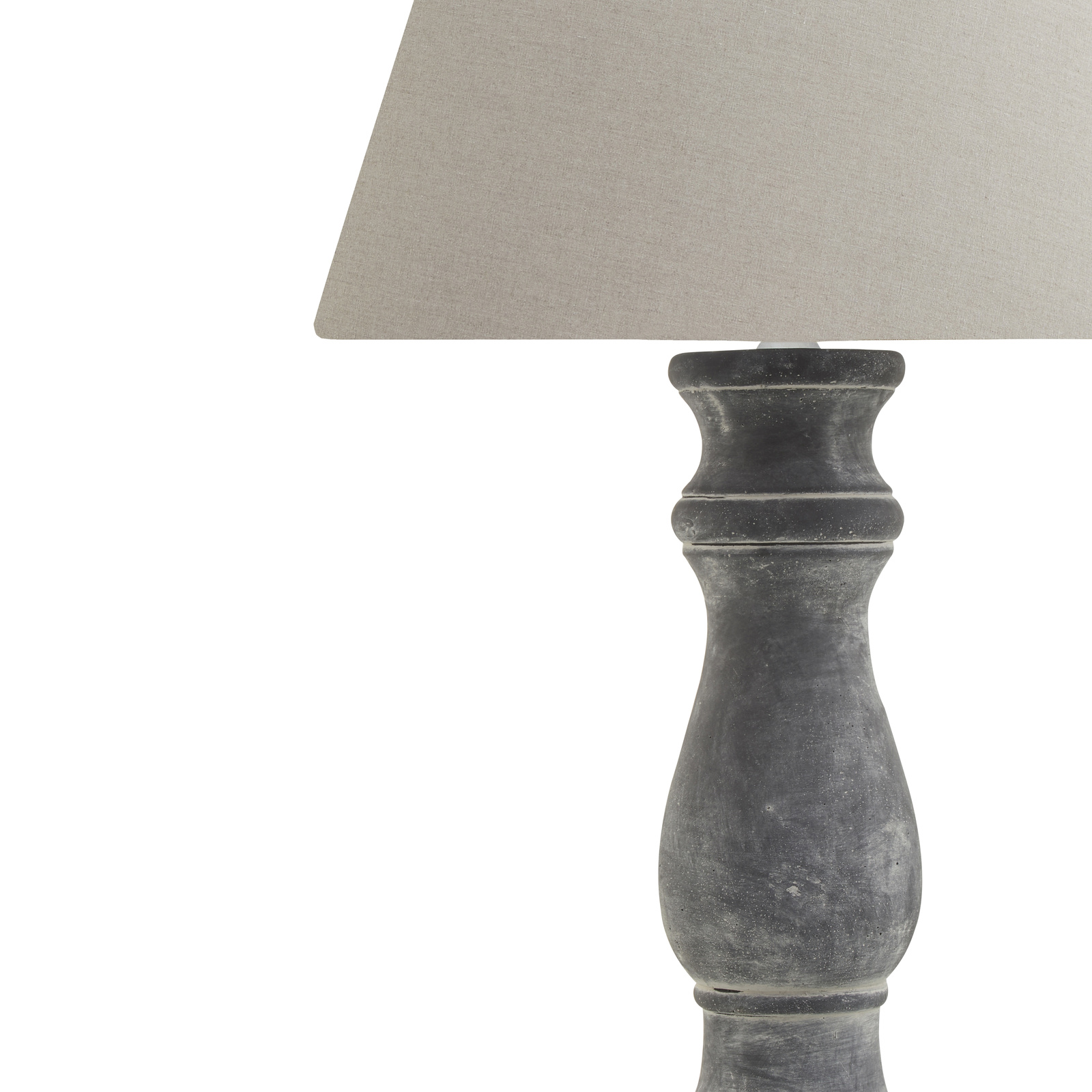 Amalfi Grey Candlestick Table Lamp With Linen Shade - Image 3