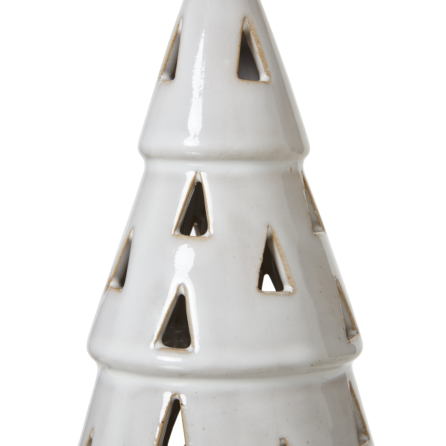 Medium White Ceramic Cut-Out Tree With LED Lights - Image 2