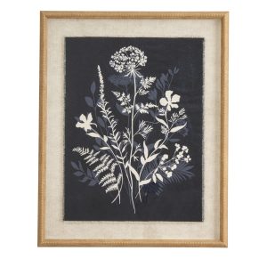 Flora & Fauna Collection Meadow On Linen In Beaded Frame