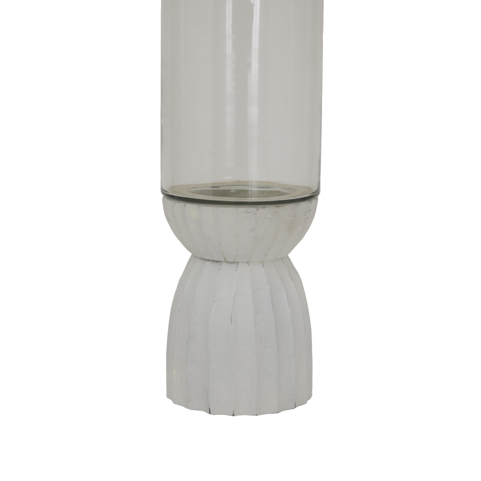 White Carved Hurricane Lantern - Image 2
