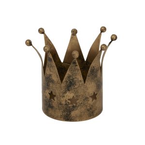 Antique Gold Crown Tealight Holder