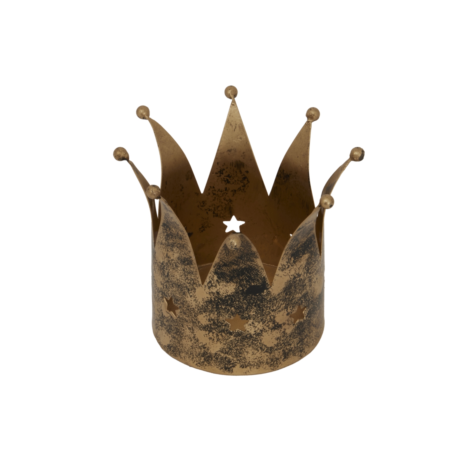 Antique Gold Crown Candle Holder - Image 2