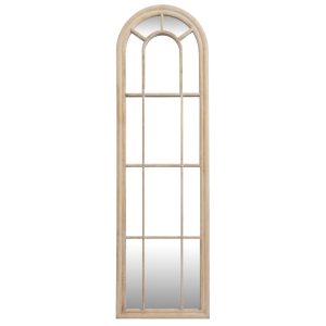 Washed Wood Tall Arched Window Mirror